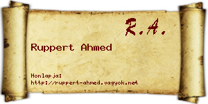 Ruppert Ahmed névjegykártya